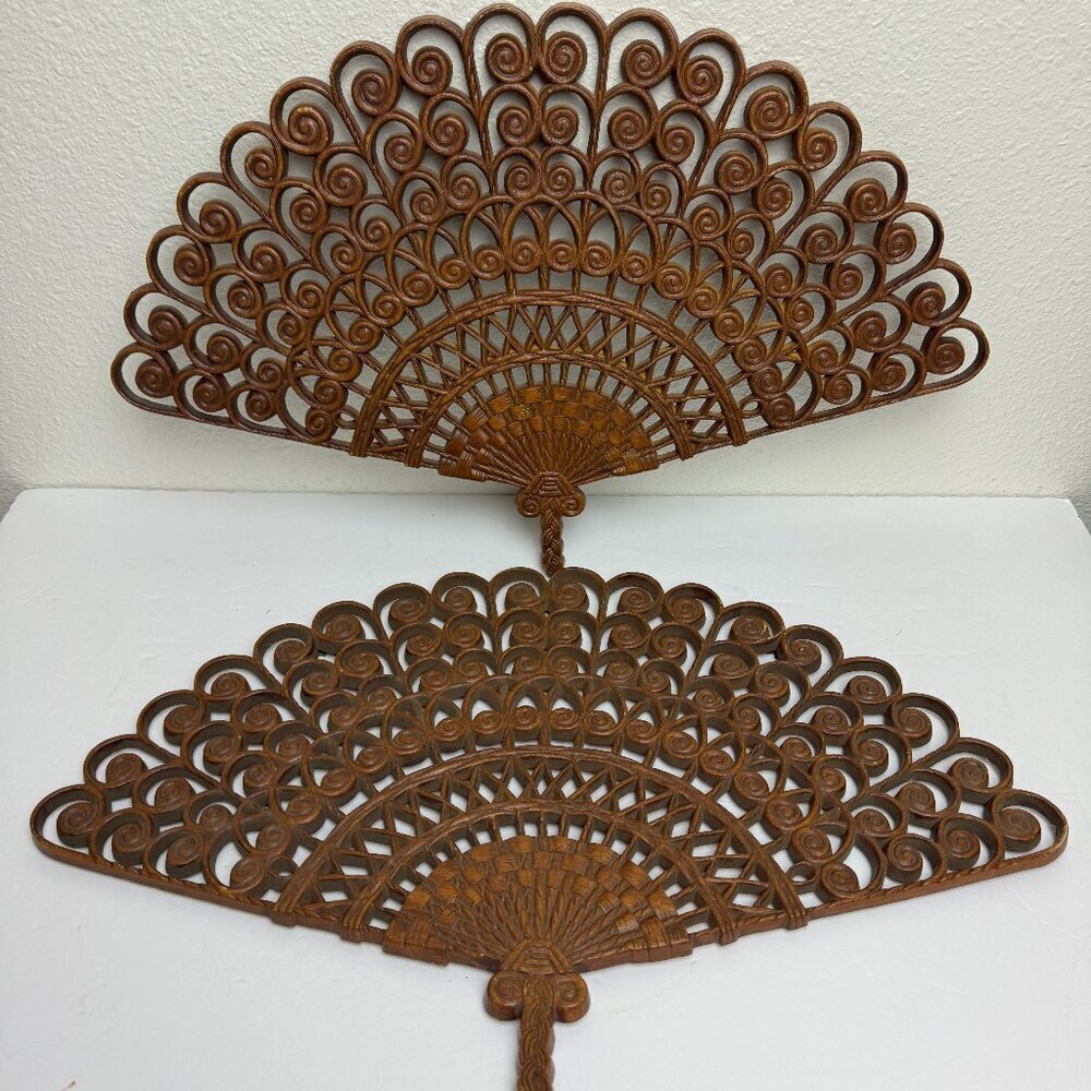 2pc Vintage Burwood Fans Boho